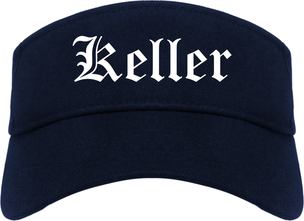 Keller Texas TX Old English Mens Visor Cap Hat Navy Blue