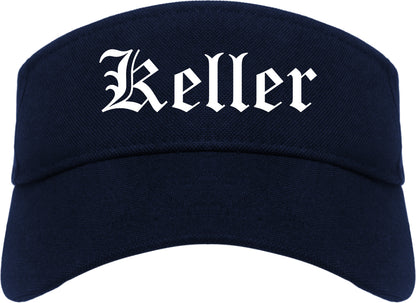 Keller Texas TX Old English Mens Visor Cap Hat Navy Blue