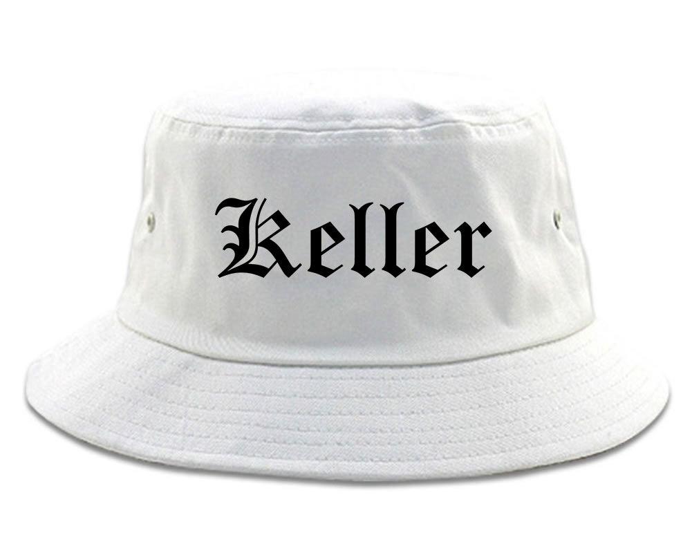 Keller Texas TX Old English Mens Bucket Hat White