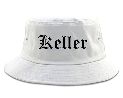 Keller Texas TX Old English Mens Bucket Hat White