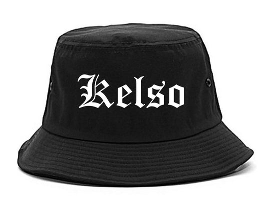 Kelso Washington WA Old English Mens Bucket Hat Black