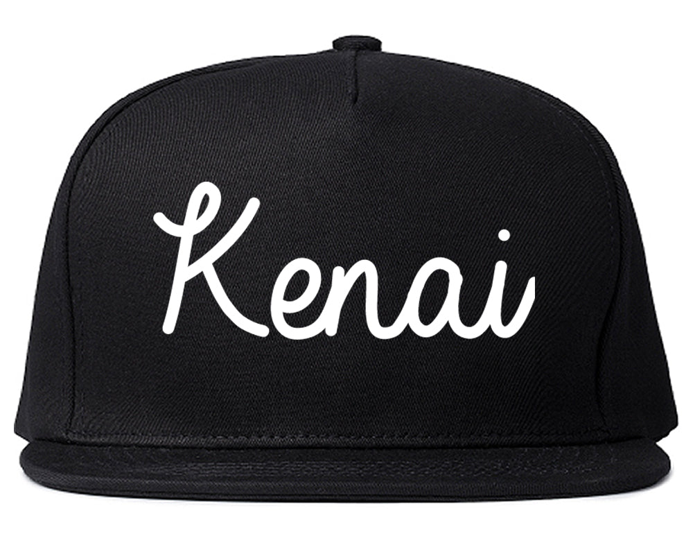 Kenai Alaska AK Script Mens Snapback Hat Black