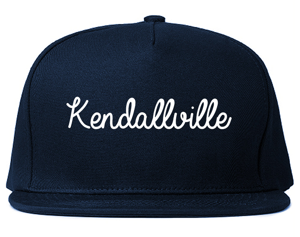 Kendallville Indiana IN Script Mens Snapback Hat Navy Blue