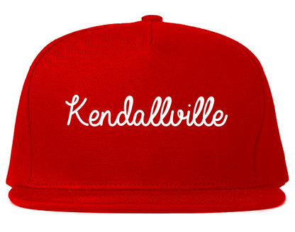 Kendallville Indiana IN Script Mens Snapback Hat Red