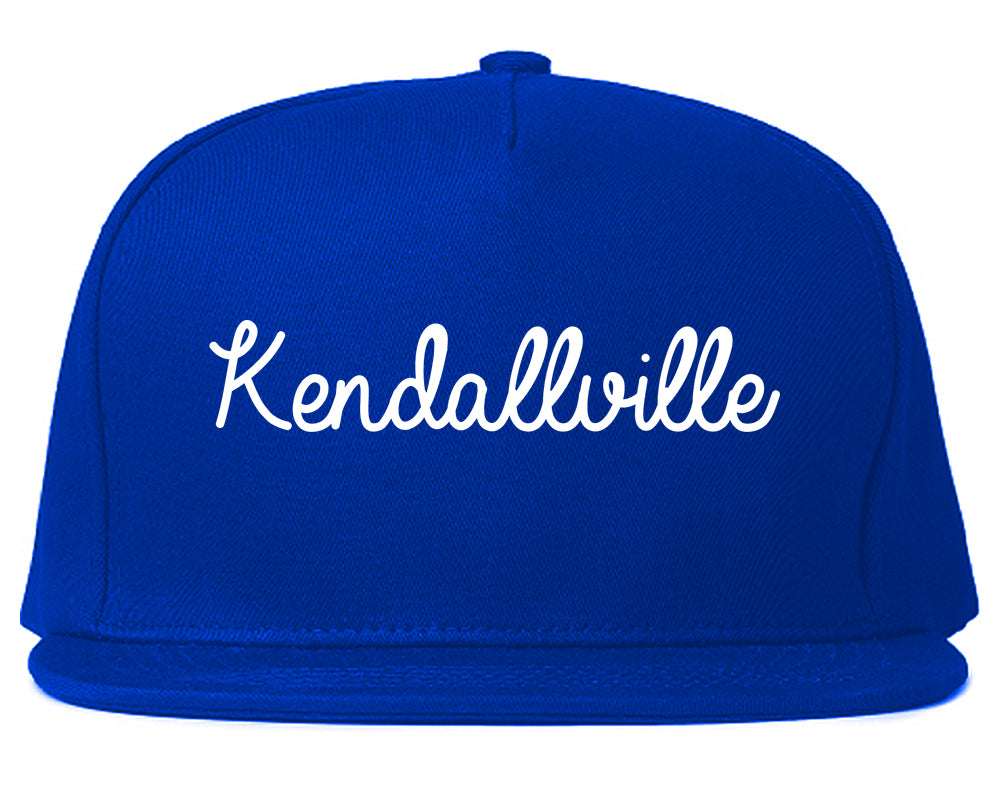 Kendallville Indiana IN Script Mens Snapback Hat Royal Blue