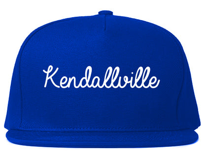 Kendallville Indiana IN Script Mens Snapback Hat Royal Blue