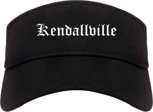 Kendallville Indiana IN Old English Mens Visor Cap Hat Black