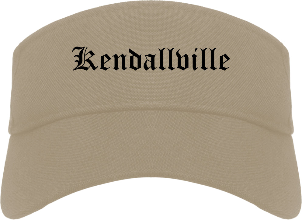 Kendallville Indiana IN Old English Mens Visor Cap Hat Khaki