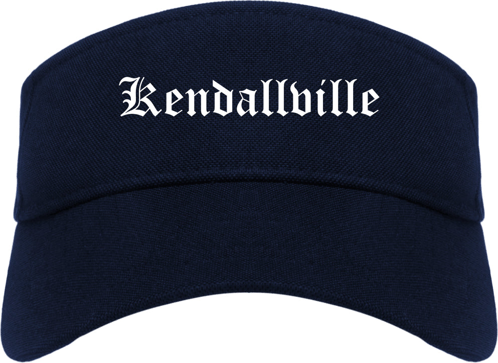 Kendallville Indiana IN Old English Mens Visor Cap Hat Navy Blue