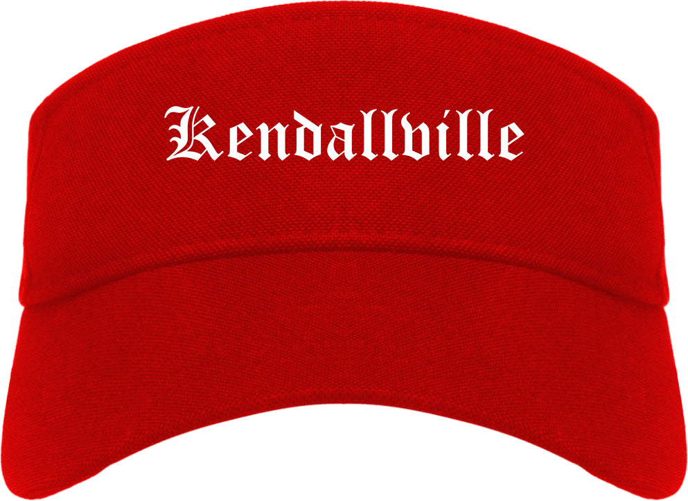 Kendallville Indiana IN Old English Mens Visor Cap Hat Red
