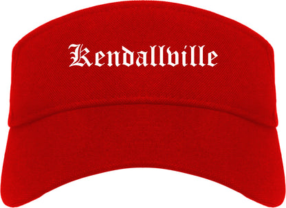 Kendallville Indiana IN Old English Mens Visor Cap Hat Red