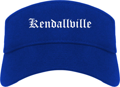 Kendallville Indiana IN Old English Mens Visor Cap Hat Royal Blue