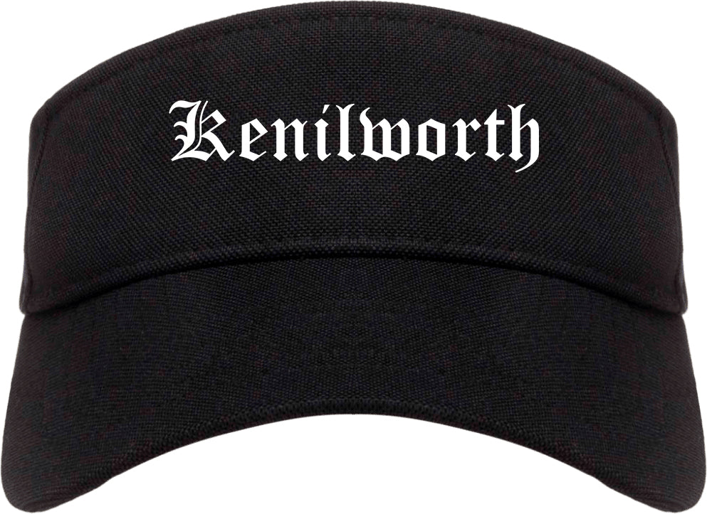 Kenilworth New Jersey NJ Old English Mens Visor Cap Hat Black