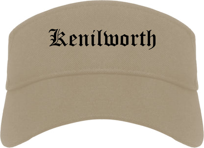 Kenilworth New Jersey NJ Old English Mens Visor Cap Hat Khaki