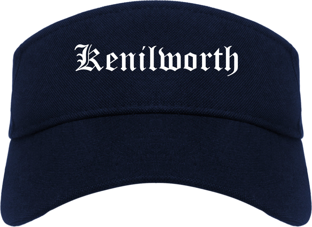 Kenilworth New Jersey NJ Old English Mens Visor Cap Hat Navy Blue