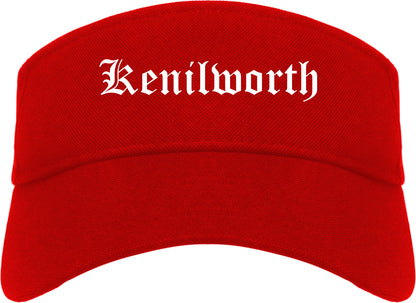 Kenilworth New Jersey NJ Old English Mens Visor Cap Hat Red