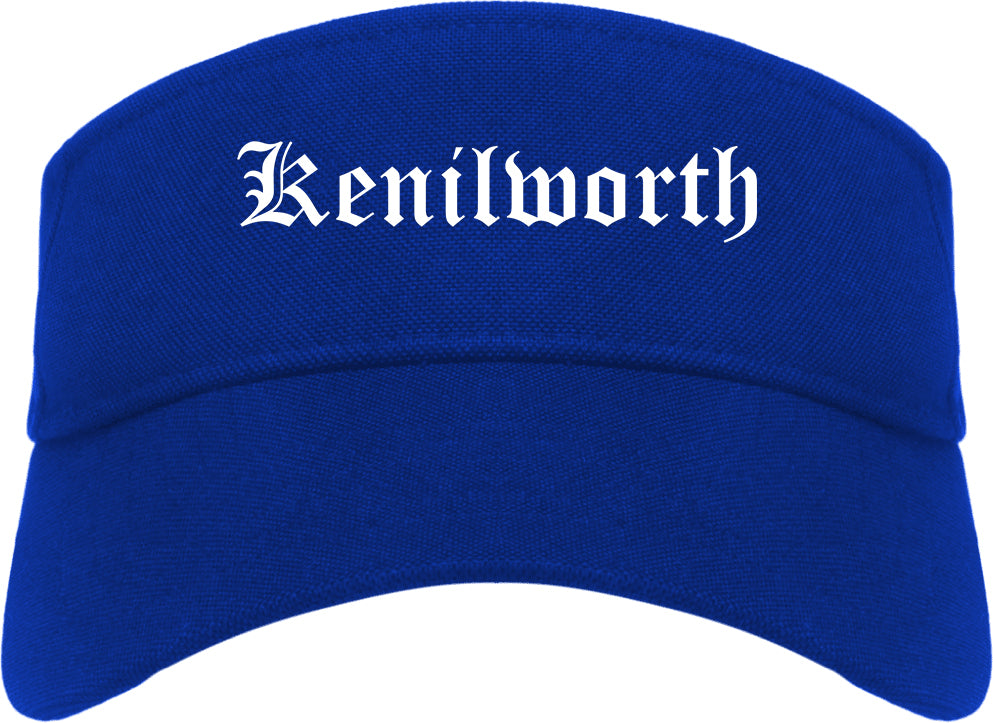 Kenilworth New Jersey NJ Old English Mens Visor Cap Hat Royal Blue