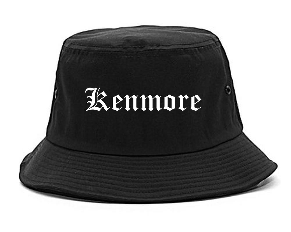 Kenmore New York NY Old English Mens Bucket Hat Black