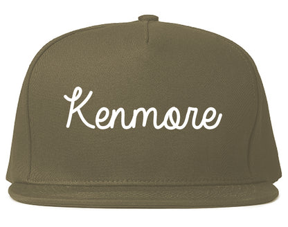 Kenmore New York NY Script Mens Snapback Hat Grey