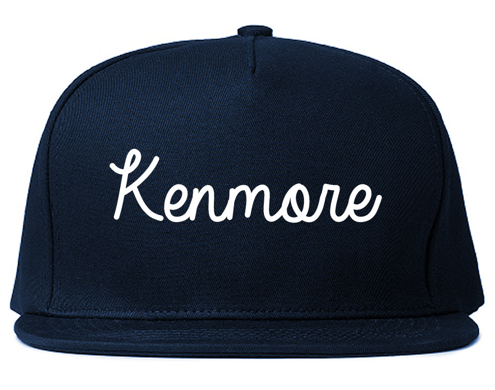 Kenmore New York NY Script Mens Snapback Hat Navy Blue