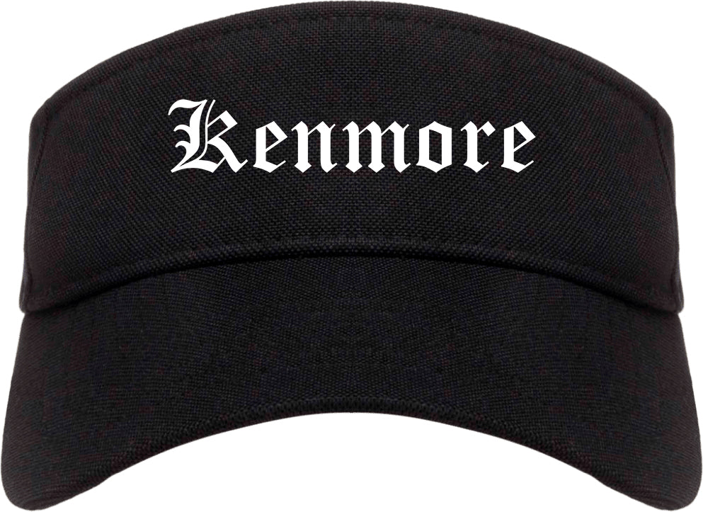 Kenmore New York NY Old English Mens Visor Cap Hat Black