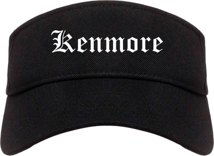Kenmore New York NY Old English Mens Visor Cap Hat Black