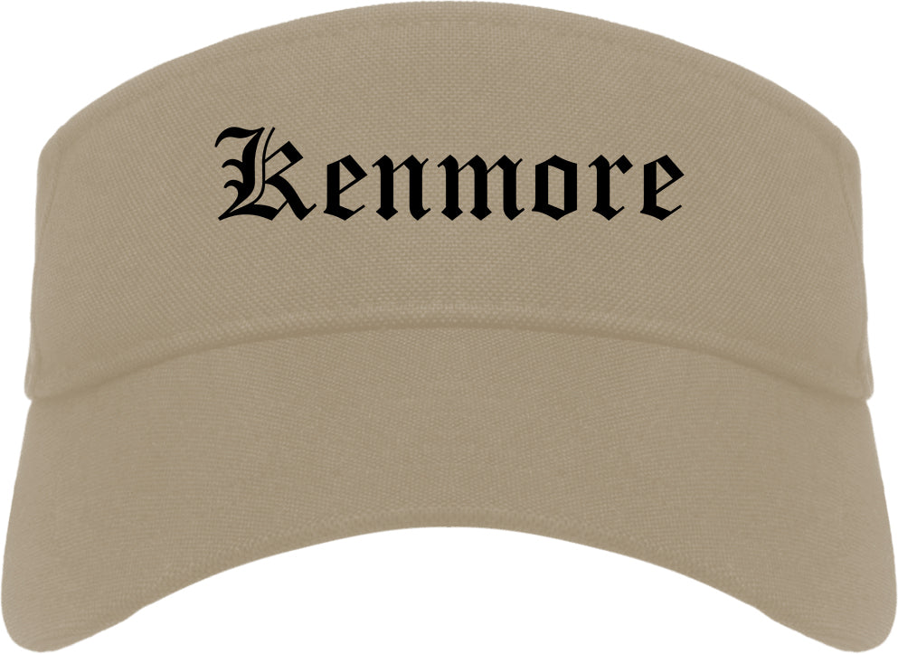 Kenmore New York NY Old English Mens Visor Cap Hat Khaki