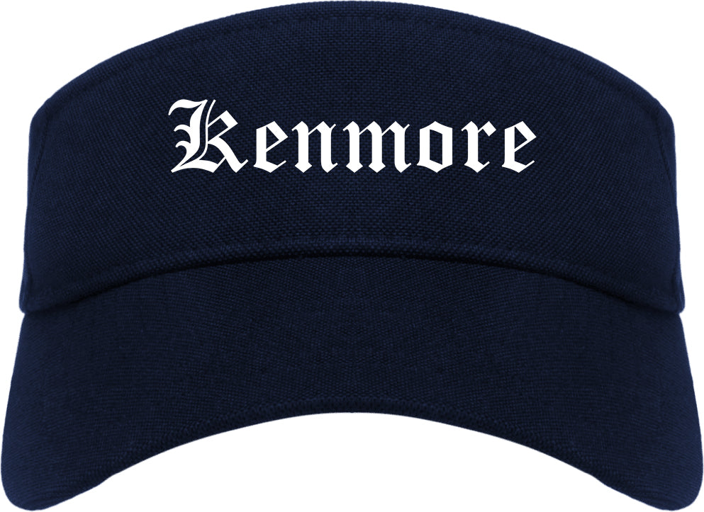 Kenmore New York NY Old English Mens Visor Cap Hat Navy Blue