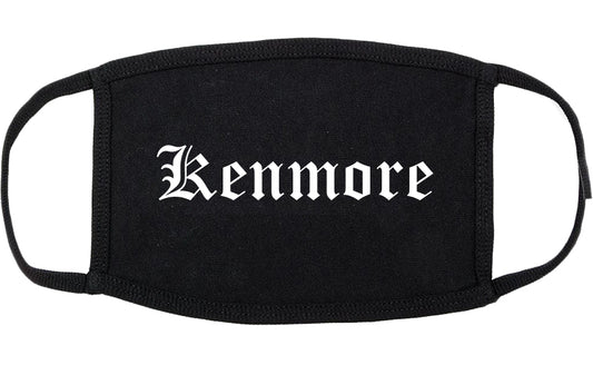 Kenmore Washington WA Old English Cotton Face Mask Black