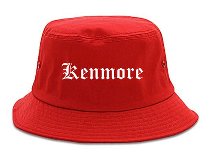 Kenmore Washington WA Old English Mens Bucket Hat Red