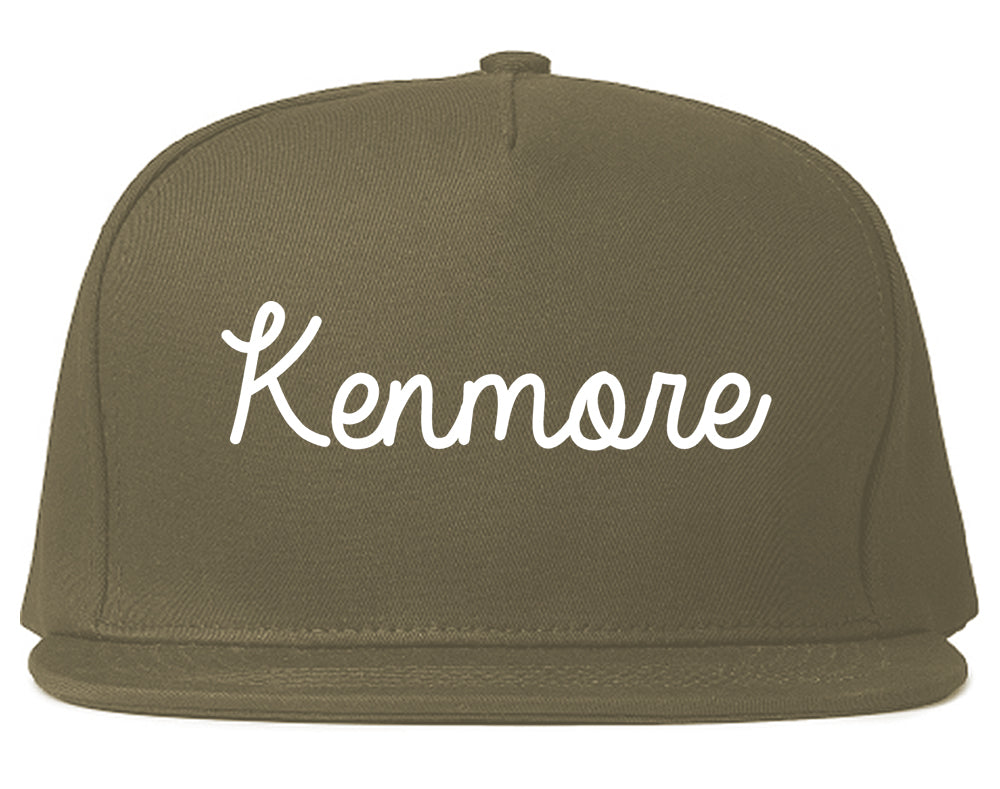 Kenmore Washington WA Script Mens Snapback Hat Grey
