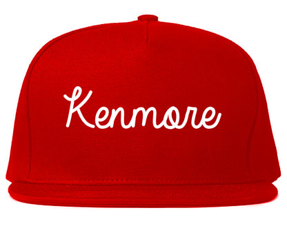 Kenmore Washington WA Script Mens Snapback Hat Red