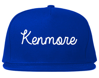 Kenmore Washington WA Script Mens Snapback Hat Royal Blue