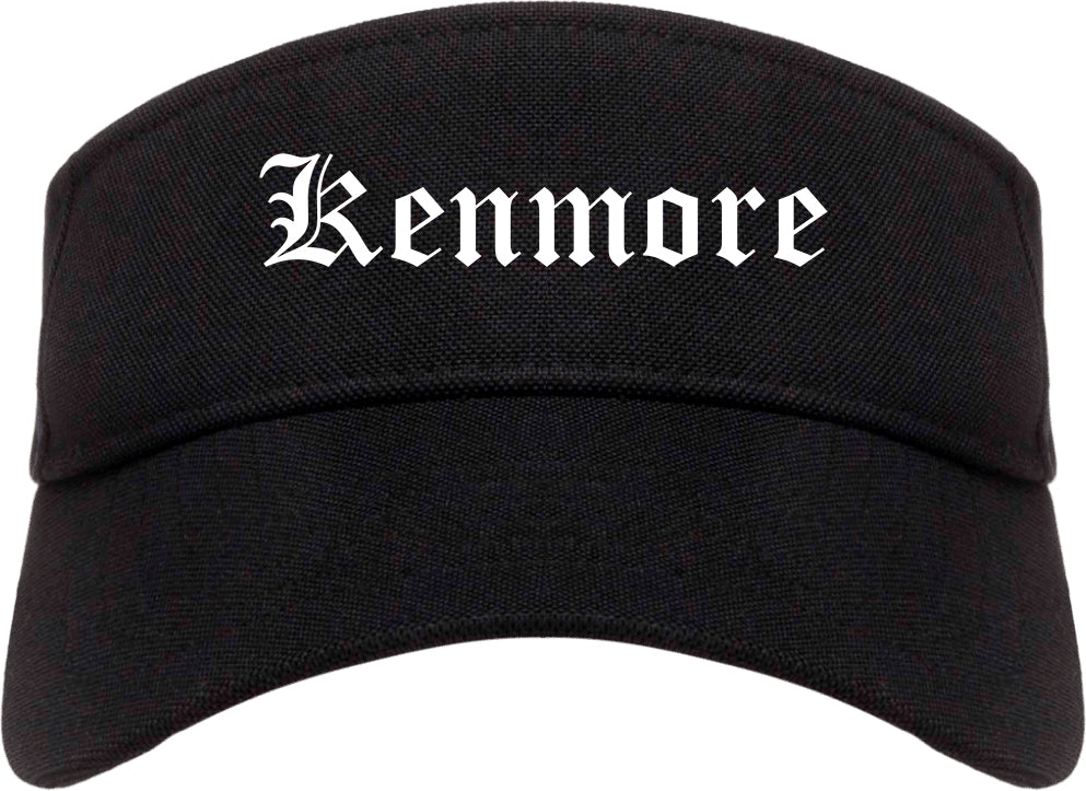 Kenmore Washington WA Old English Mens Visor Cap Hat Black