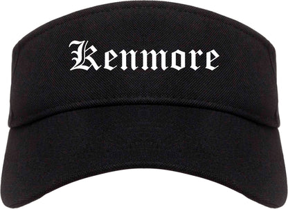 Kenmore Washington WA Old English Mens Visor Cap Hat Black