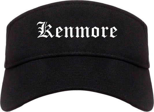 Kenmore Washington WA Old English Mens Visor Cap Hat Black
