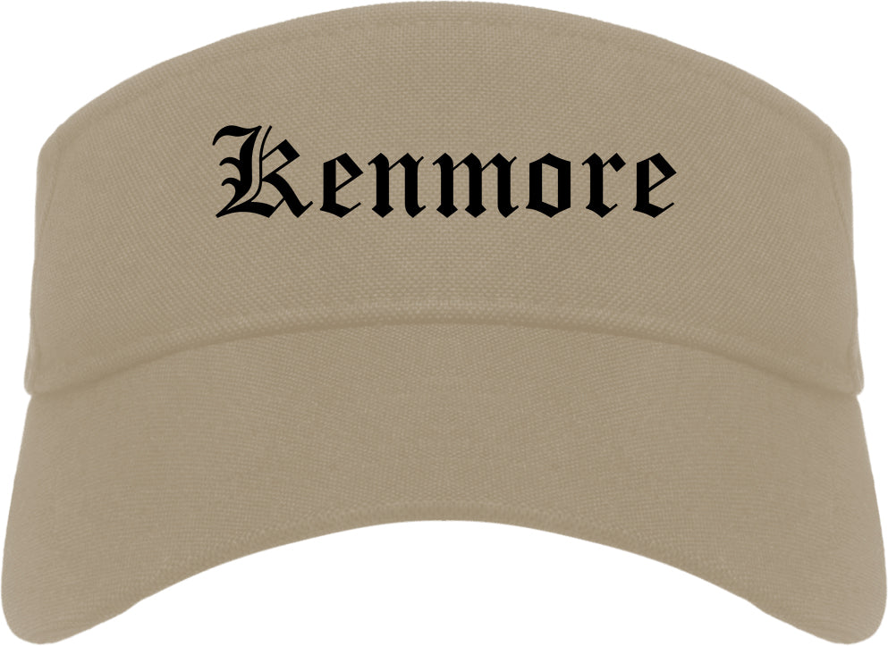 Kenmore Washington WA Old English Mens Visor Cap Hat Khaki