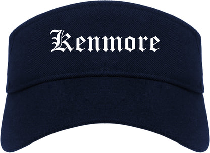 Kenmore Washington WA Old English Mens Visor Cap Hat Navy Blue
