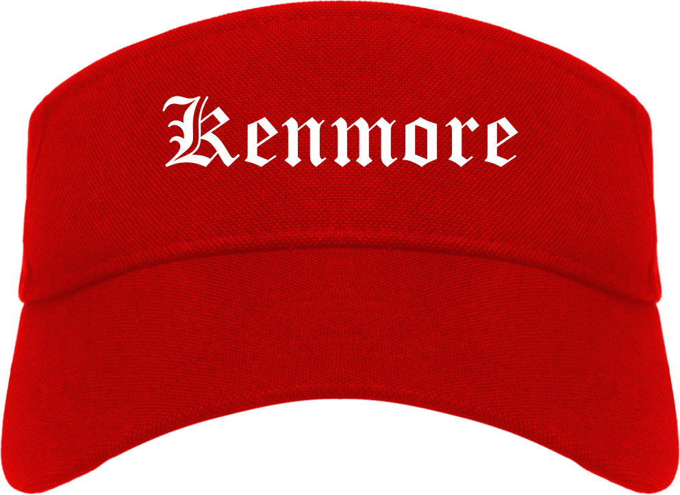 Kenmore Washington WA Old English Mens Visor Cap Hat Red