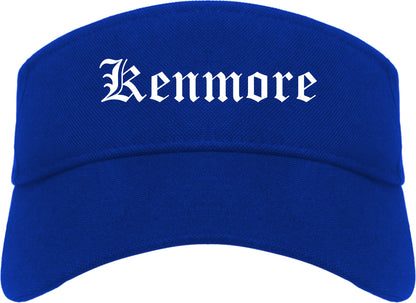 Kenmore Washington WA Old English Mens Visor Cap Hat Royal Blue
