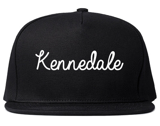 Kennedale Texas TX Script Mens Snapback Hat Black