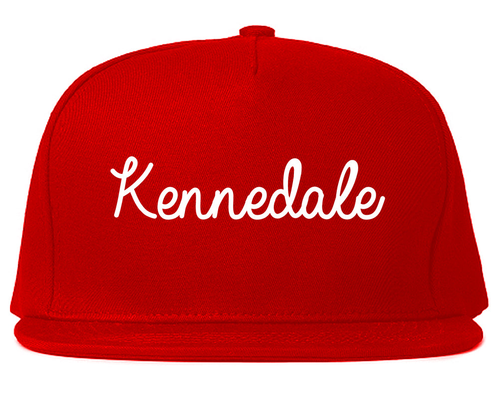 Kennedale Texas TX Script Mens Snapback Hat Red