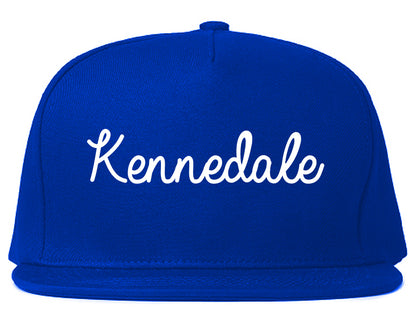 Kennedale Texas TX Script Mens Snapback Hat Royal Blue