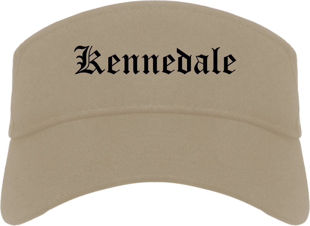 Kennedale Texas TX Old English Mens Visor Cap Hat Khaki