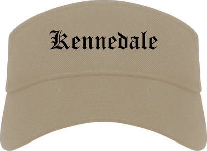Kennedale Texas TX Old English Mens Visor Cap Hat Khaki