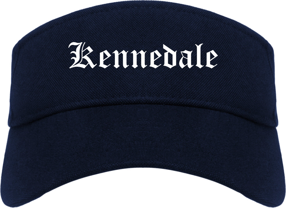 Kennedale Texas TX Old English Mens Visor Cap Hat Navy Blue