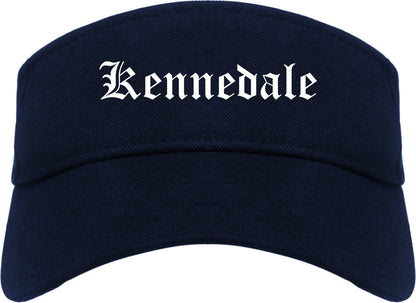 Kennedale Texas TX Old English Mens Visor Cap Hat Navy Blue