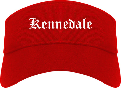 Kennedale Texas TX Old English Mens Visor Cap Hat Red