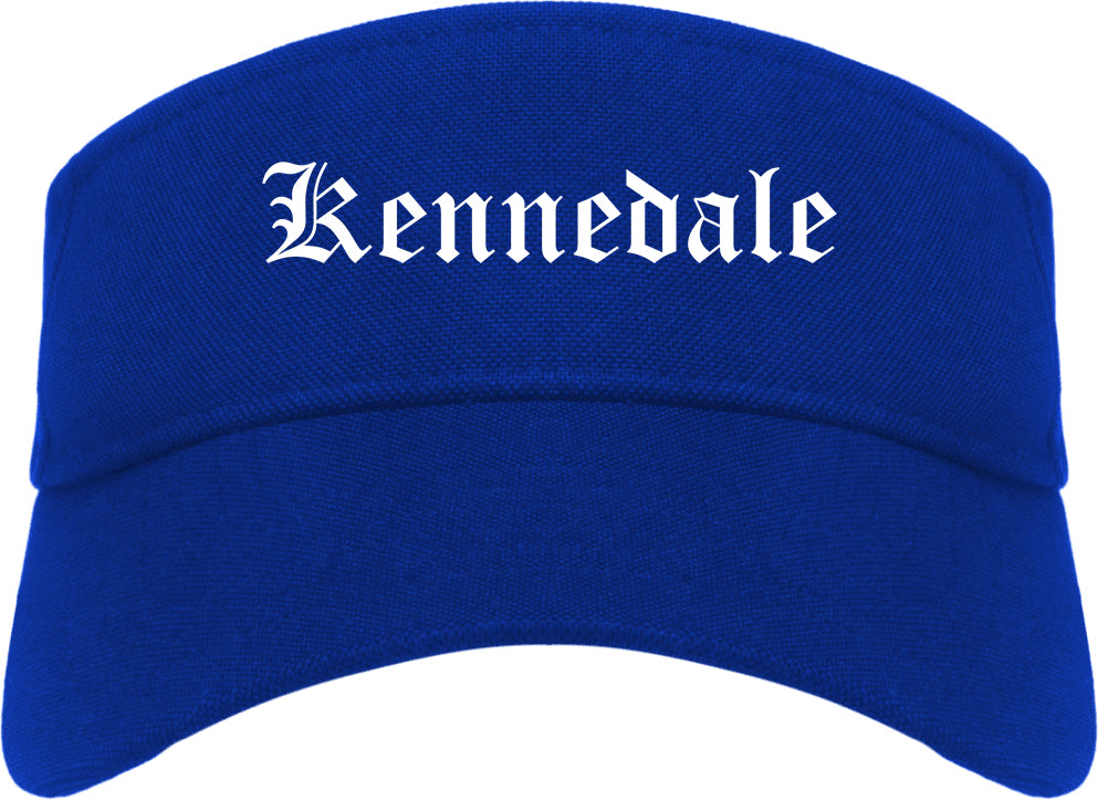 Kennedale Texas TX Old English Mens Visor Cap Hat Royal Blue