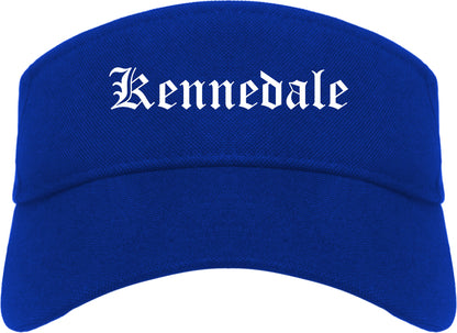 Kennedale Texas TX Old English Mens Visor Cap Hat Royal Blue